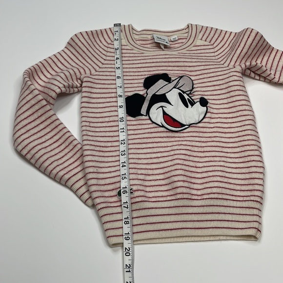 Lacoste x Disney Minnie Mouse Wool Red and White Striped Crew Neck Sweater 32/XS - Picture 10 of 12